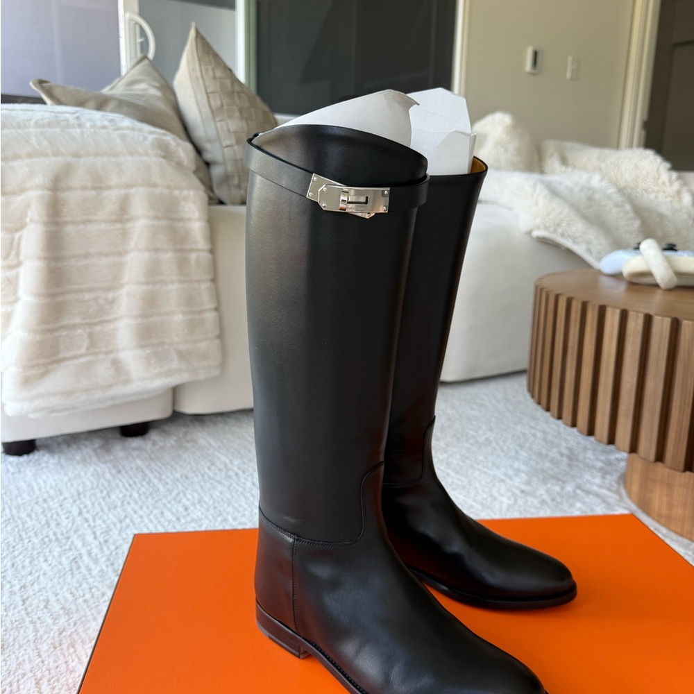 Hermes Black Kelly Jumping boots